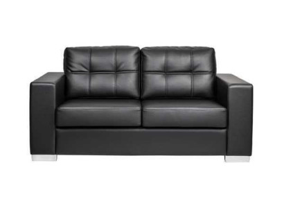 Black Living room 2-Seater Luxury Leather Relax Couch Modern Design